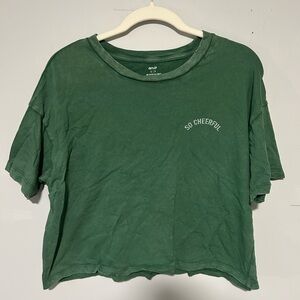 Aerie Cropped Green Tee